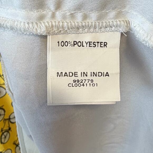 eShakti Sleeveless Fit & Flare Bicycle Print Dress Yellow Black Bow Waist 1X 18W - Picture 6 of 6